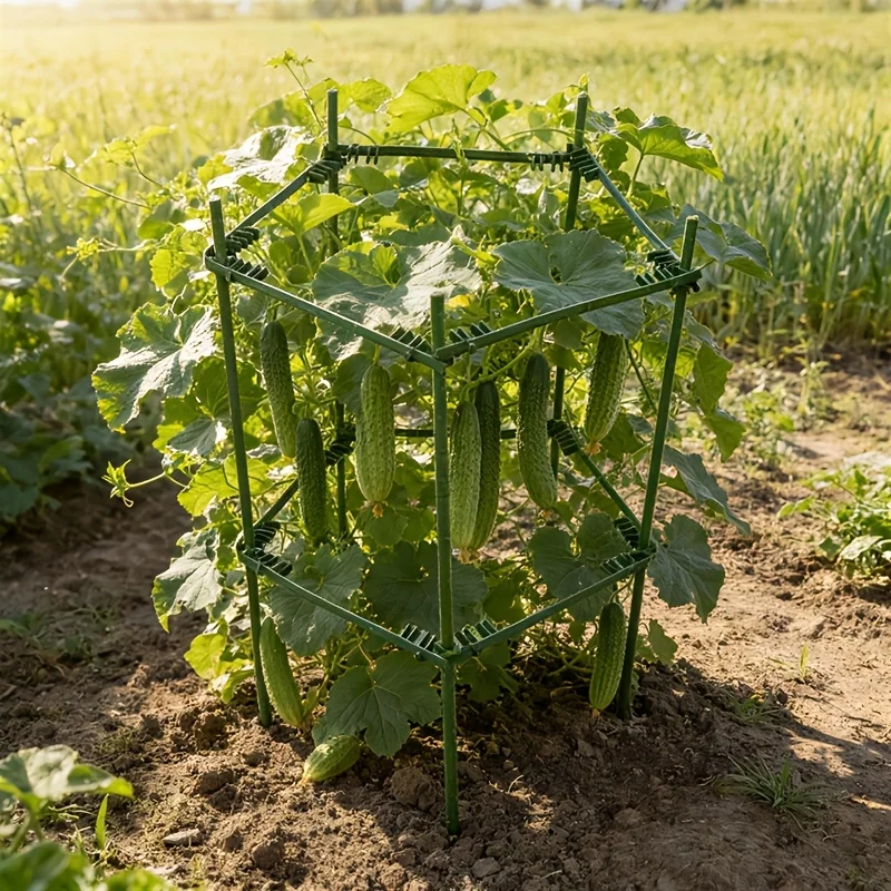 15Pcs Adjustable Tomato Cage Plant Support Kit 60cm DIY Garden Trellis Stakes with Connectors for Cucumber Climbing Plants Pots