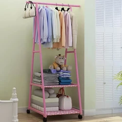 Coat Rack Metal Coat Hanger Stand Floor Clothes Hanger With Wheel Storage Shelf Wardrobe Clothes Holder