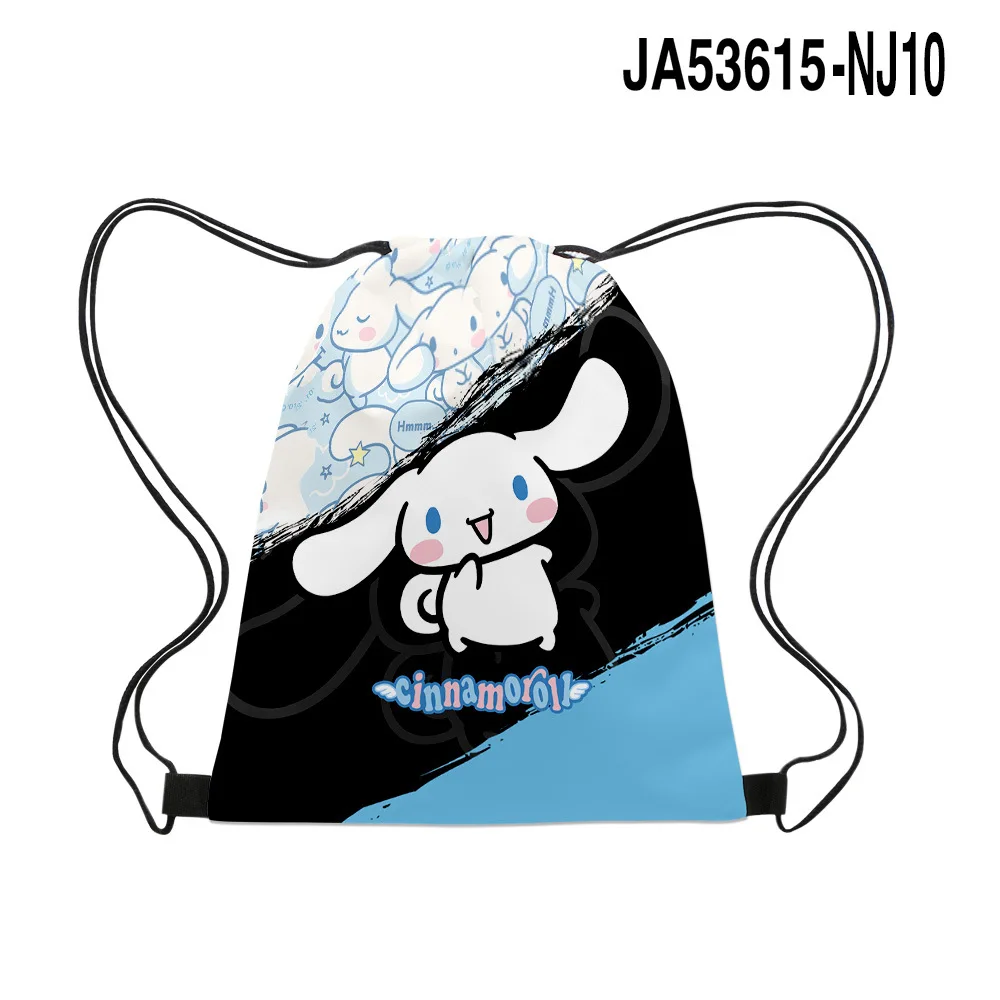 Hello Kitty Drawstring Bag Cartoon Sanrio Kuromi Printing Waterproof Storage Bag Cute Backpack Anime Drawstring Pocket Gifts Hot