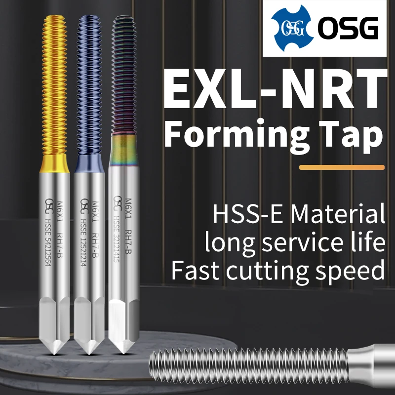 OSG HSSE Forming Tap/Roll Tap M0.5M0.6M0.7M0.8M0.9M1M1.2M1.4M1.6M1.7M1.8M2M3 Screw Thread Tap For aluminum/Stainless Steel/Steel