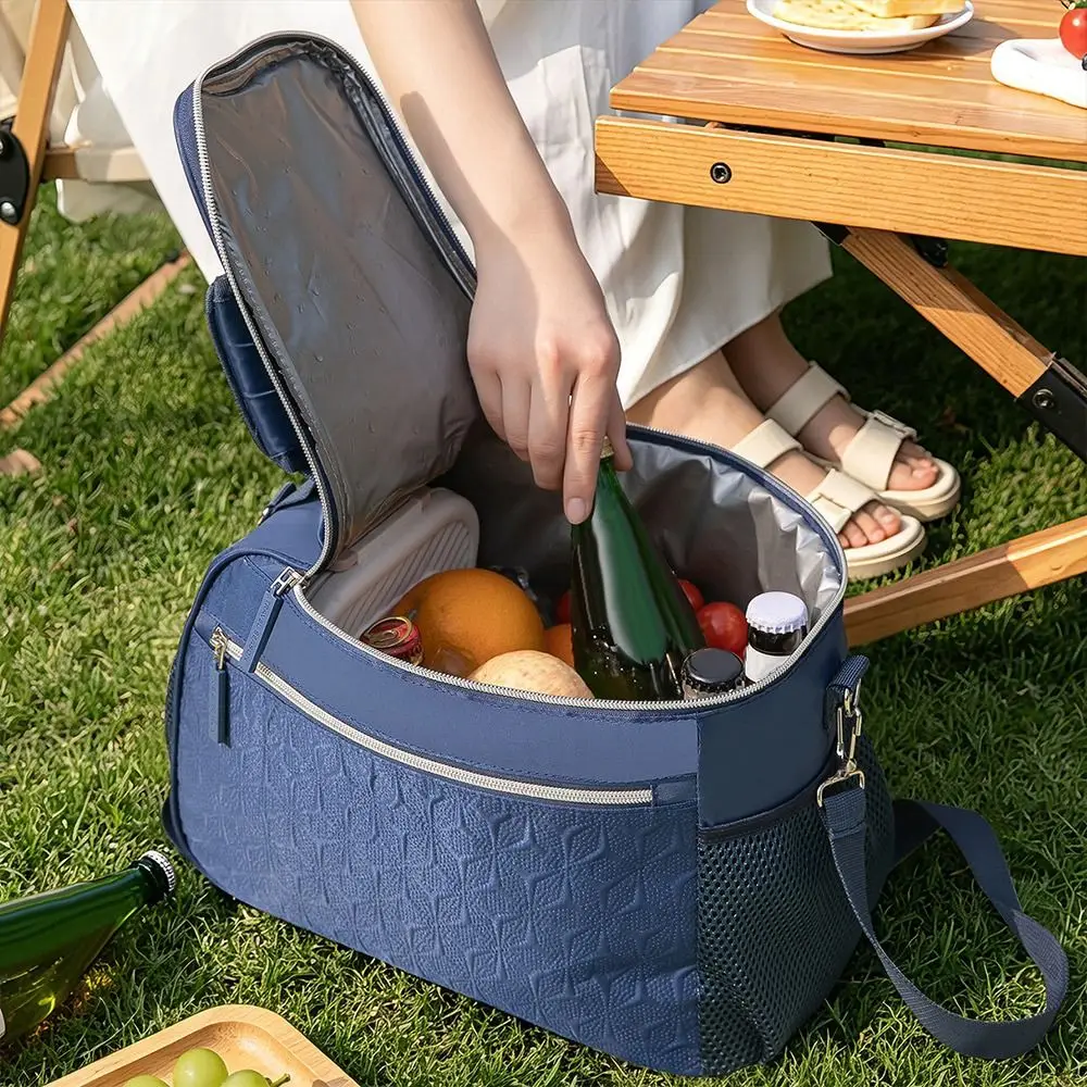 Reusable 14L Insulated Lunch Bag Leakproof Waterproof Liner Lunch Box Large Capacity Thickened Cooler Bag for Outings