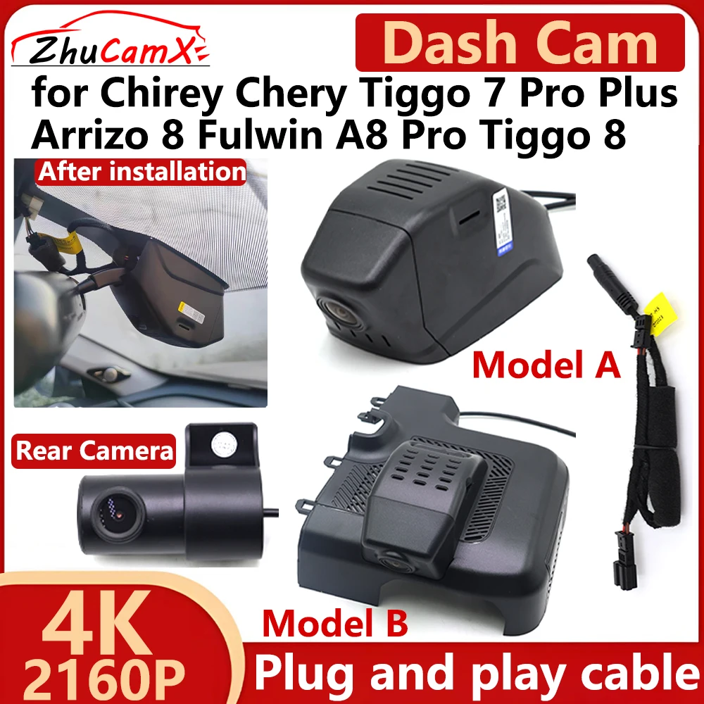 

ZhuCamX for Chirey Chery Tiggo 7 Pro Plus Arrizo 8 Fulwin A8 Pro Tiggo 8 4K 2160P Car DVR Dash Cam Camera Night Vision Recorder