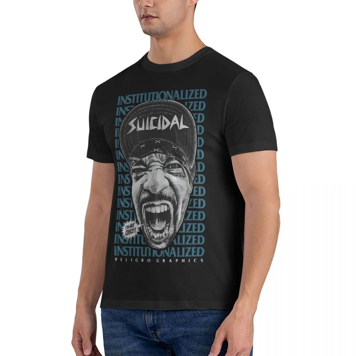 Institutionalized, ST Fashion 100% Cotton Tee Shirt Short Sleeve Suicidal Tendencies T Shirt Crew Neck Clothes New Arrival