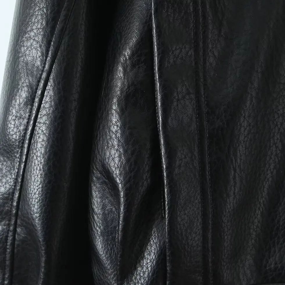 Giacca Casual da Donna in Pelle PU alla Moda H2764, Cappotto Corto Versatile con Cerniera per Giovani Donne, Collezione Autunnale