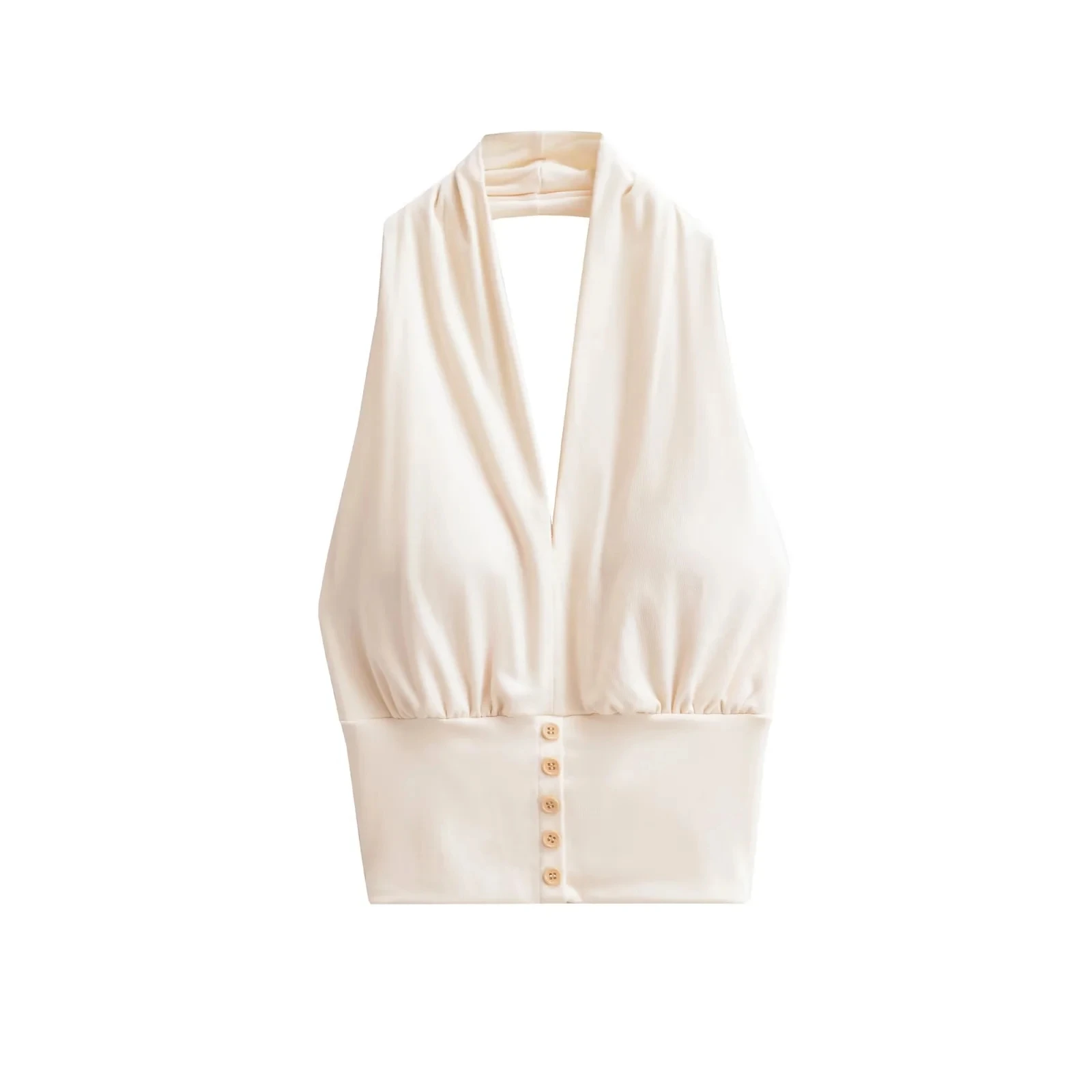 سترة نسائية قصيرة مثيرة بحمالات مع وسادة صدر بقصة ضيقة ملابس خارجية أوروبية على شكل حرف V للسيدات #2