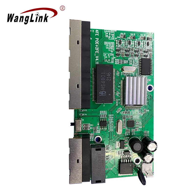 Wanglink 4FE POE + 2 FE Uplink 10/100Mbps POE Switch PCB Board Only for CCTV Camera System/Wireless AP