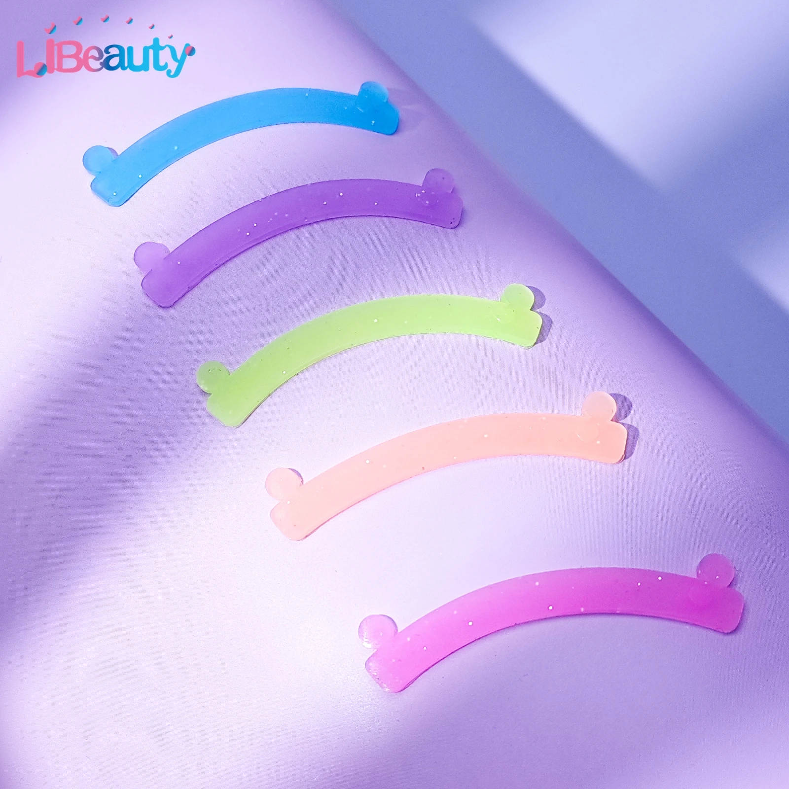 Libeauty 5/10 Stück Regenbogen-Lockenwickler-Band, wiederverwendbar, Silikon-Lash-Lift-Pads, Abdeckung, Wimpern-Zubehör, Make-up-Tools, Verwendung mit Lesezeichen