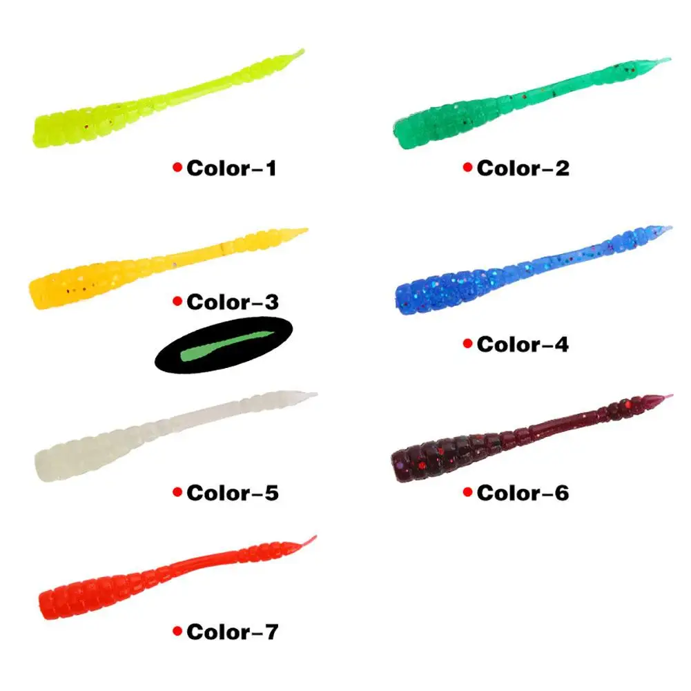 50pcs Fishing Soft Lure Silicone Worm Bait 0.4g/4.5cm Lifelike Shrimp Flavor Artificial Bait Fishing Tackle Silicone Fake Baits