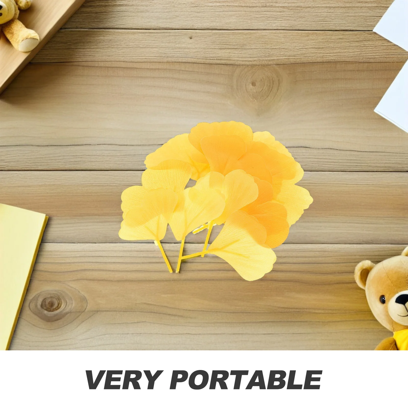 300 قطعة أوراق الجنكة المحاكاة أوراق الخريف الاصطناعية الصفراء لخريف الزفاف ديكور الزفاف دش جارلاند لوازم حفلة المنزل