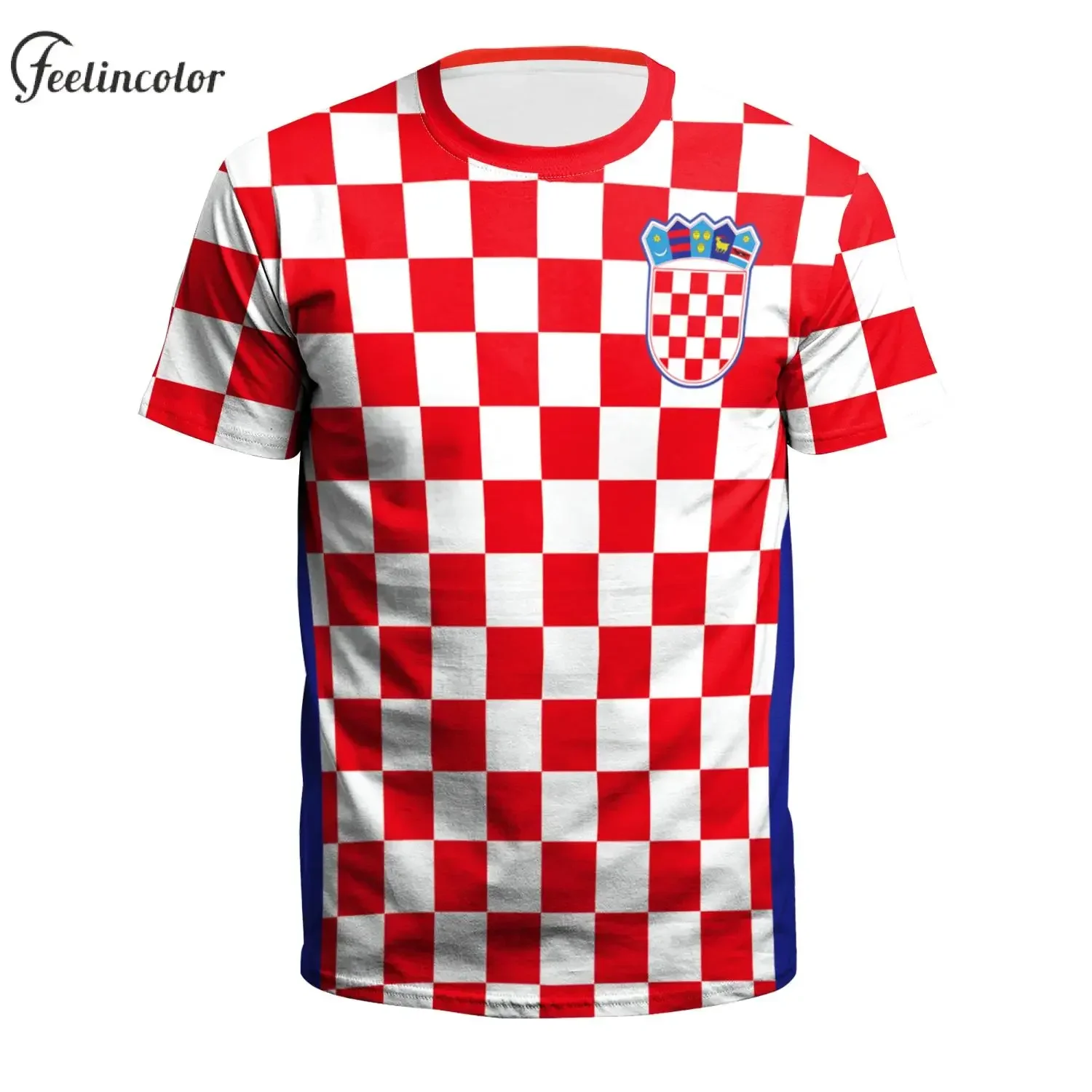 2026 Jersery Croatia T-Shirt for Men Flag Tee Shirts Fashion 18 Soccer Top Red White Grids Football Jerseys Unisex Clothing