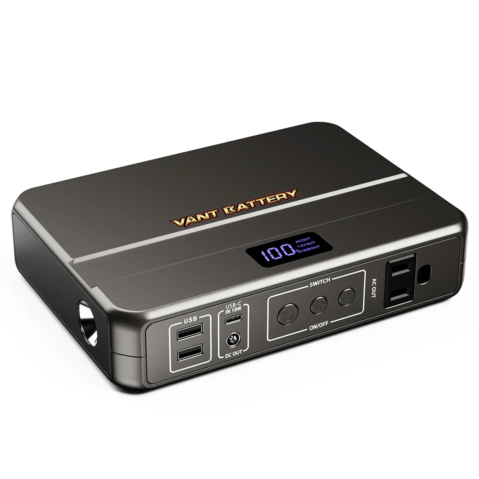 

VANT Power Bank с розеткой переменного тока 26800 мАч, 97 Втч, 100 Вт, портативное зарядное устройство для ноутбука, беспроводное зарядное устройство, портативный аккумулятор с двумя портами USB