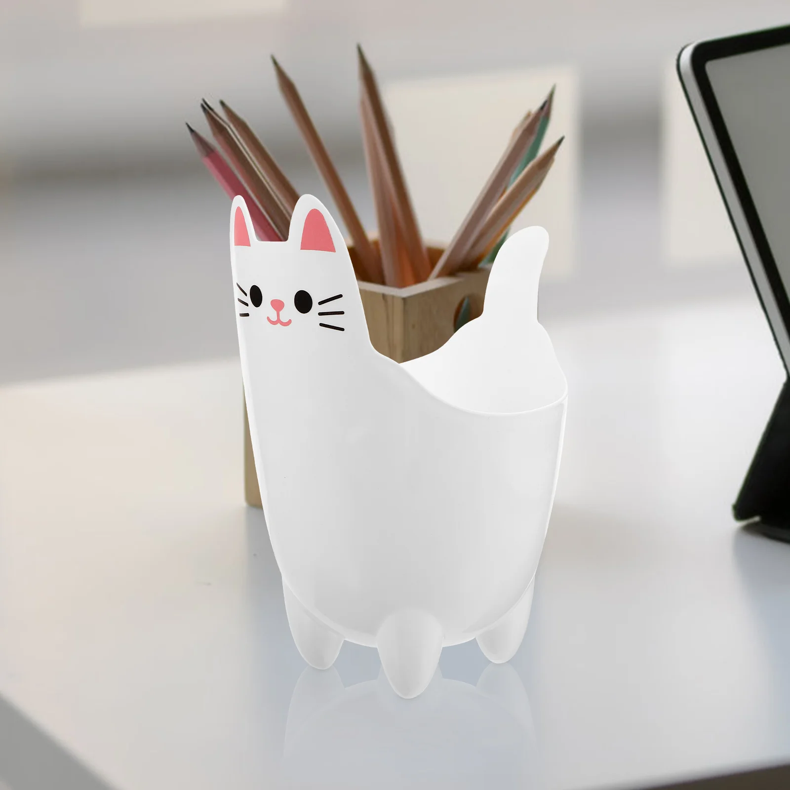 Cat Shaped Trash Can Office Lovely Garbage Bin Pp Cans with Lids Adorable