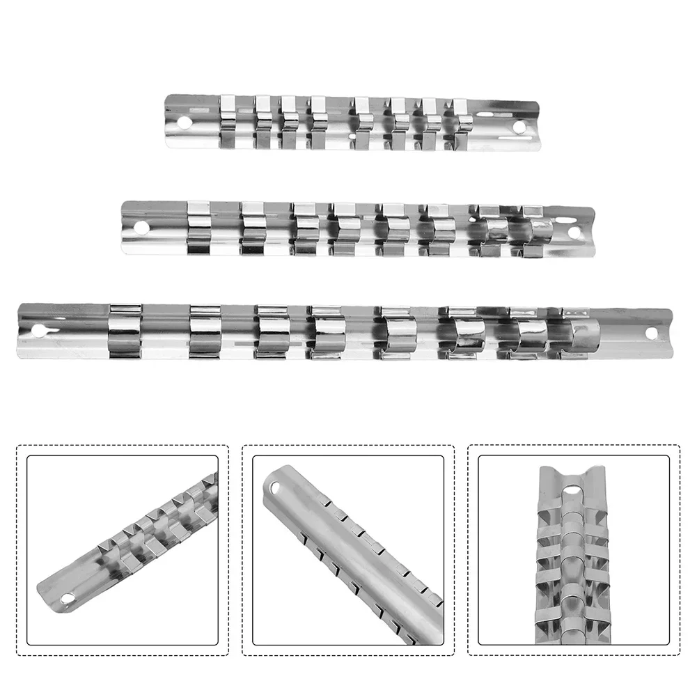 Stojak na gniazdo Organizer na gniazdo 1/4 3/8 1/2 cala z 8 klipsami na szynie Narzędzie Gniazdo Klips Szyna Uchwyt na gniazdo Organizer Narzędzia