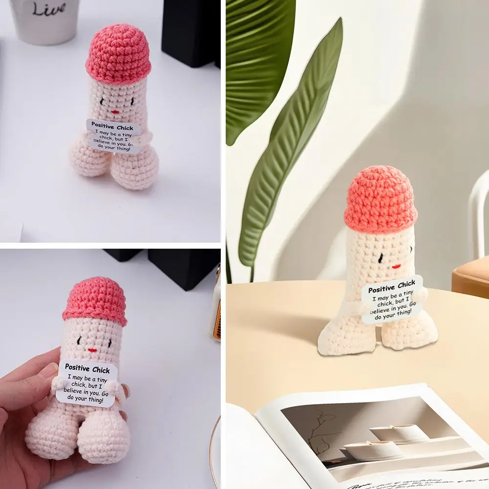 Positive Energy Mini Funny Handmade Crochet Doll Emotional Funny Interesting Home Decorating Ornament Gift Birthday Cute R8U3