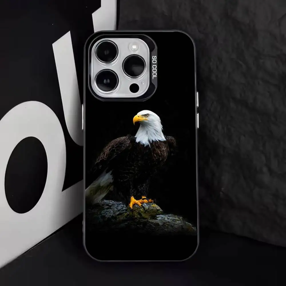 حافظة هاتف E-Eagle Cool Animal لهاتف iPhone 17,16,15,14,13,12,11,Pro,Max,Plus,E,Air,Mini Black Tpu