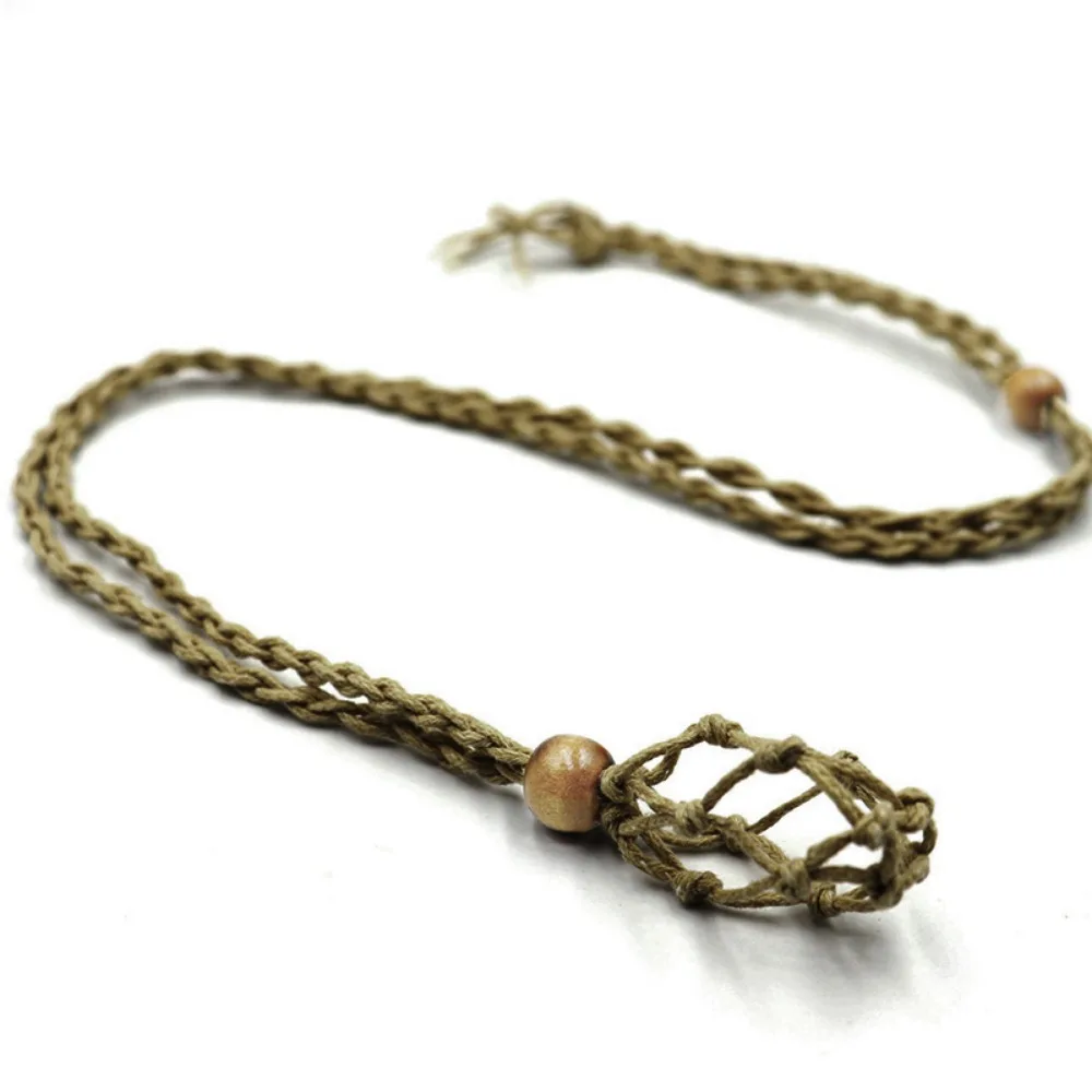Easy Use DIY Necklace Cord Braided Hand-woven Crystal Necklace Holder Length Adjustable Wax Rope Braided Necklace Cord Necklace