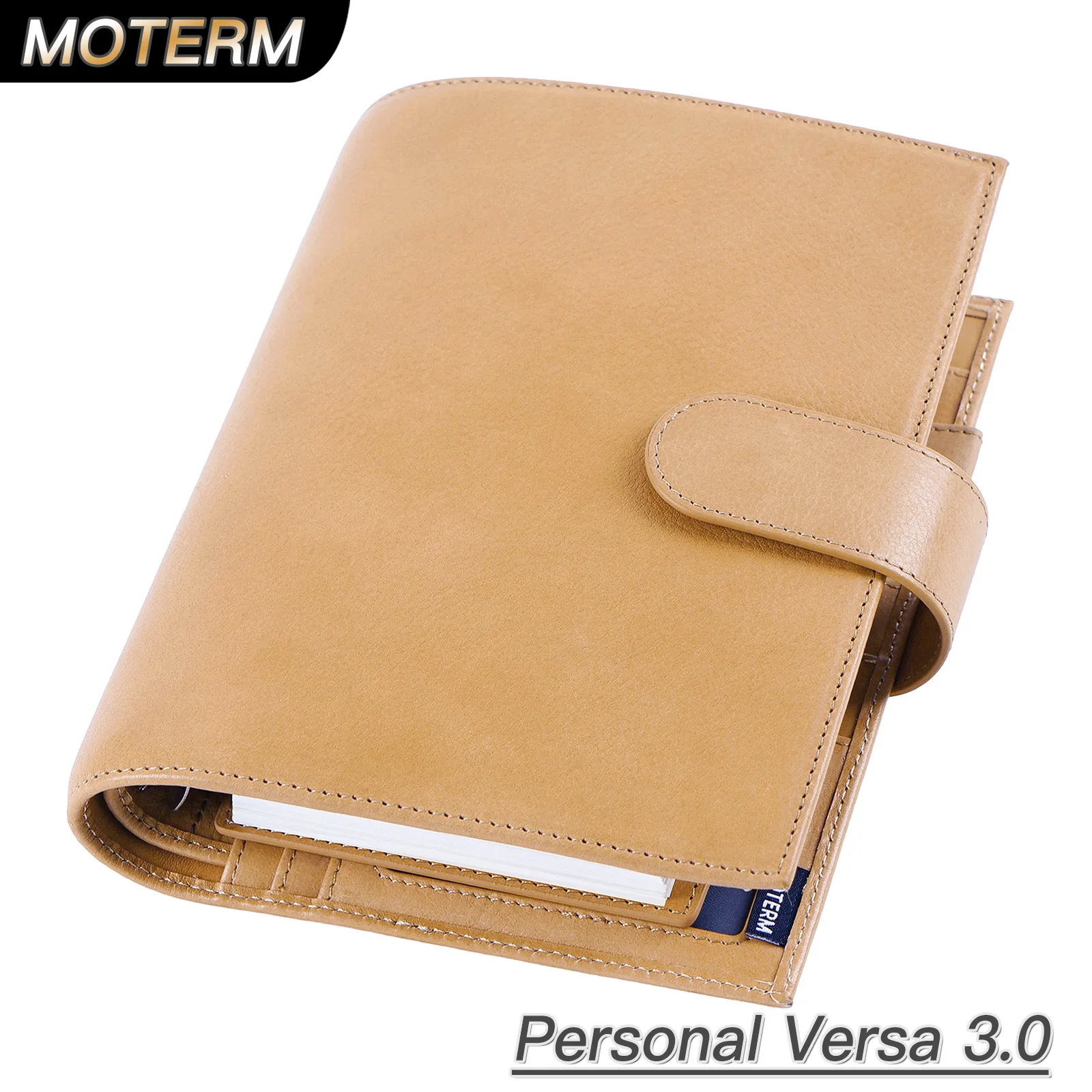 Moterm Personal Versa 3.0 Rings Planner Full Grain Vegetable Tanned Leather Notebook with 25mm Rings Organizer Agenda Journal