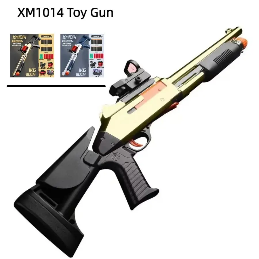 

Brave XM1014 Gold Blue Shotgun Toys s686 Shell Throwing Soft Bullet Boy Battle Weapon Model Soft Bullet Toy Gun Children Gifts