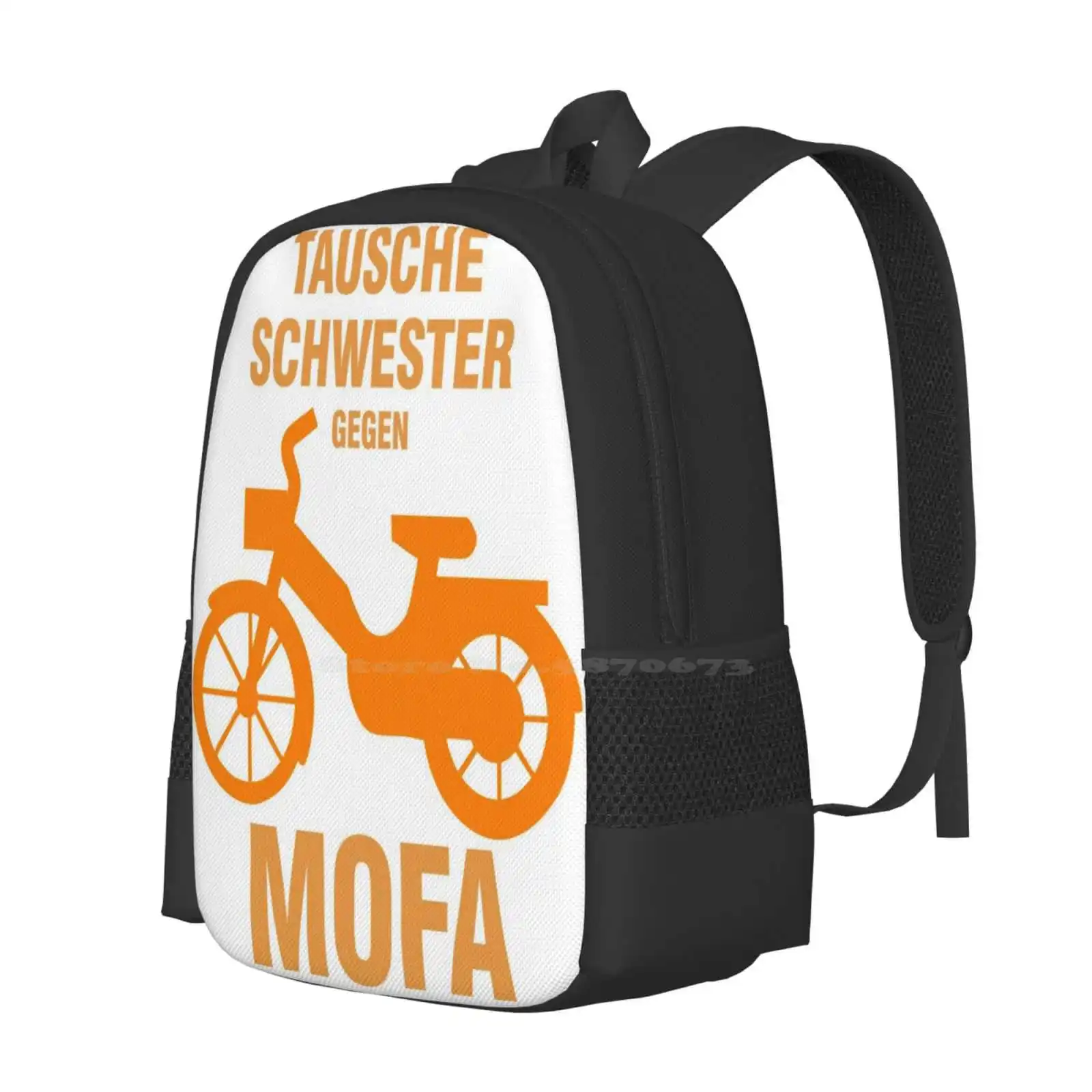 Motorbike Pattern Design Bag Student's Backpack Motorbike Autocycle Small Moped Scooter Funny Quotes