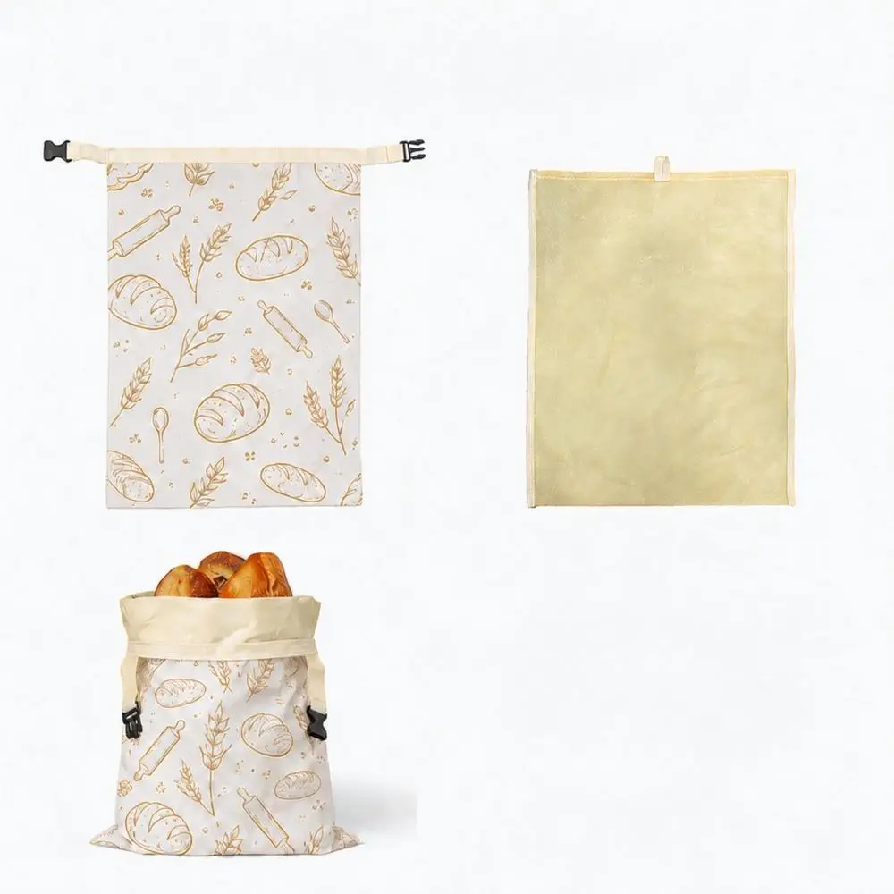 Beeswax Food Storage Wrap Bag Eco Friendly Cotton Bread Keeper Sustainable Kitchen Organization Pouch For Fresh Produce