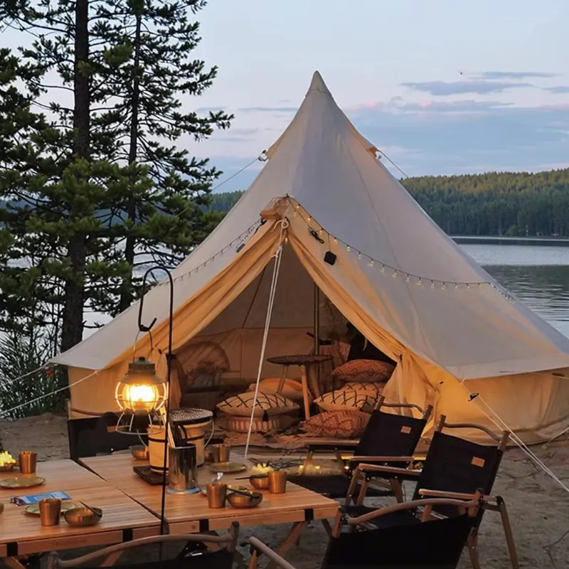 

2025 Outdoor Four Season Oxford Tents With Wood Stove Camping Dome Tent For Luxury Glamping Yurt Tents For Sale