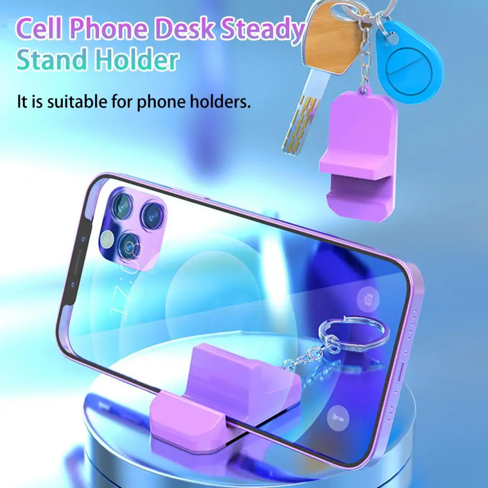 

Mini Phone Stand Portable Mobile Phone Holder with Keyring Cellphone Stand Desktop Tablet Holder Table Bracket Phone Accessories