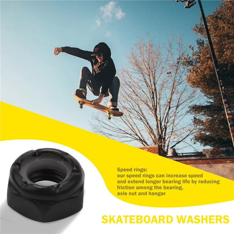 56 Pieces Skateboard Truck Hardware Kit Includes Spacers, Axle Nuts and Speed Rings for Skateboard and Longboard