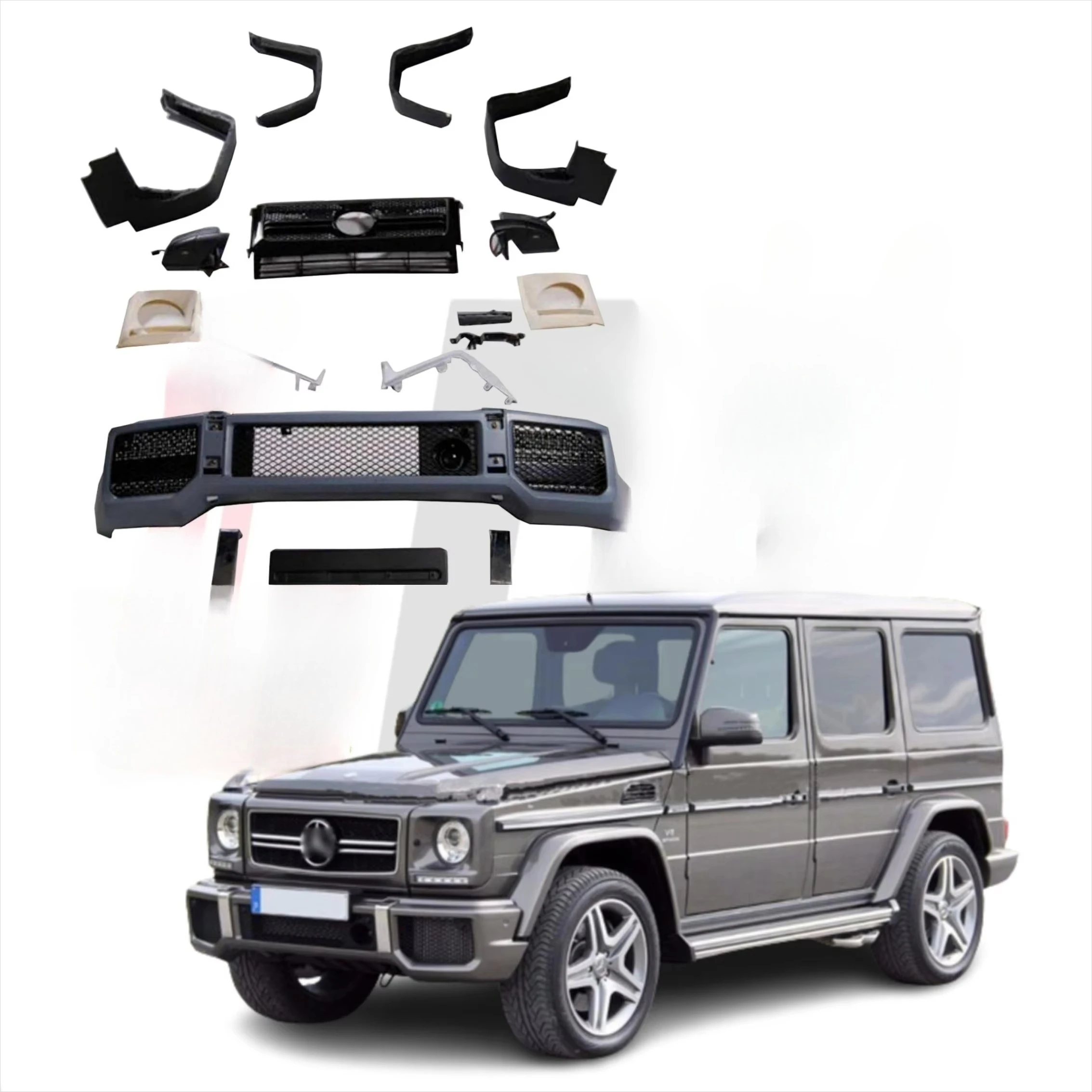 

Bodykit для G Class W463 2002-2018 Обновление до W463 G63 Комплект кузова Передний бампер на колесе Брова Боковое зеркало Автомобильный бампер Автозапчасти