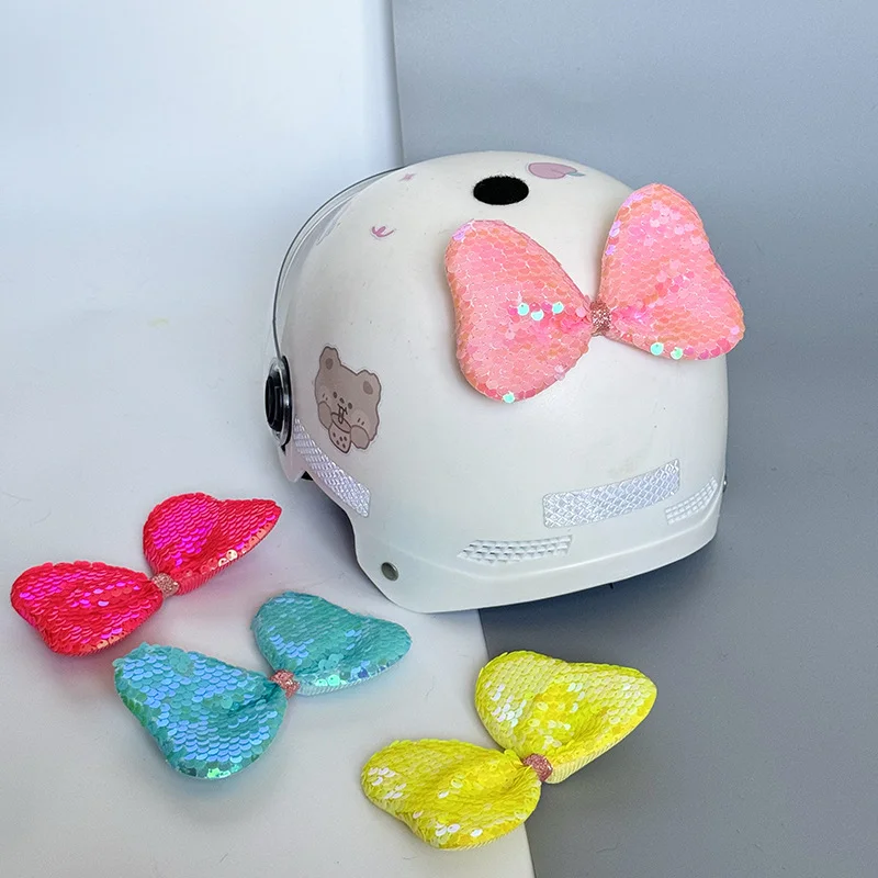 

Helmet decoration sequin bow quick release Velcro fixed retro full helmet motorcycle helmet decoration dream butterfly