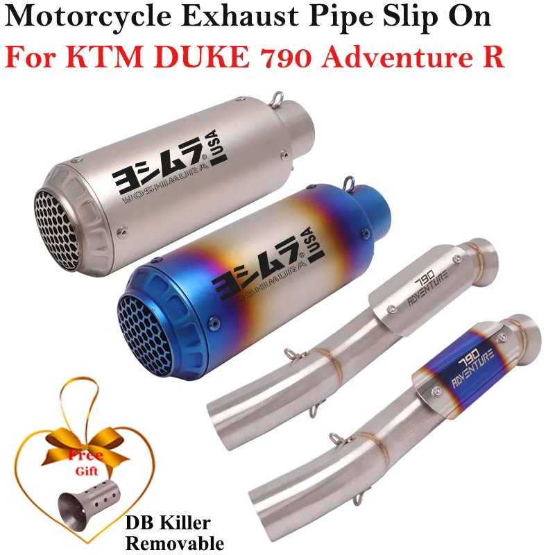 For KTM790 KTM890 ADV DUKE 790 890 Adventure R NK 800 MT Motorcycle Exhaust Muffler DB Killer Middle Link Pipe Connection Tube