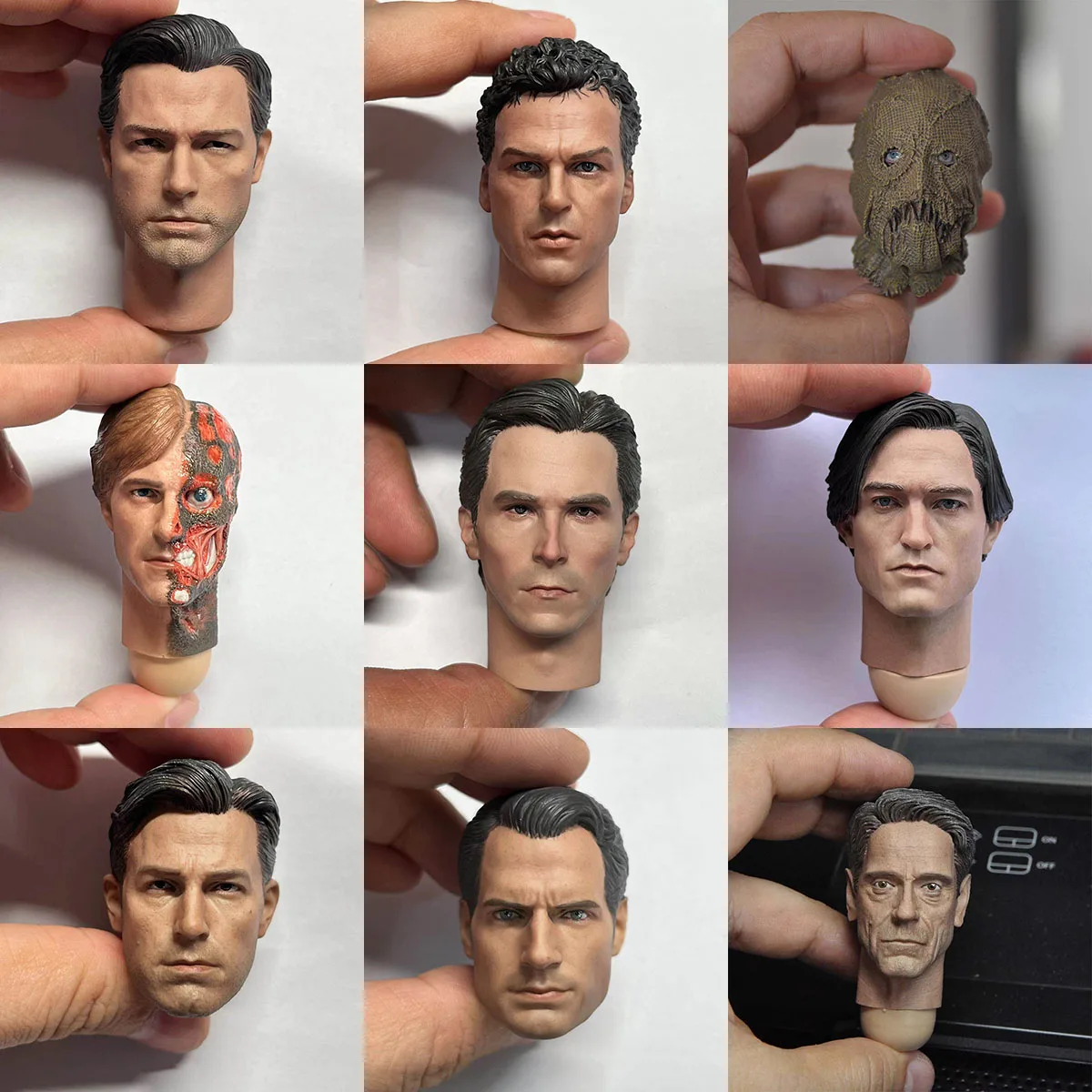 Nuevo 1/6 escala Christian Bale Michael Keaton Ben Affleck PVC cabeza masculina esculpir tallado ajuste 12 ''cuerpo de figura de acción