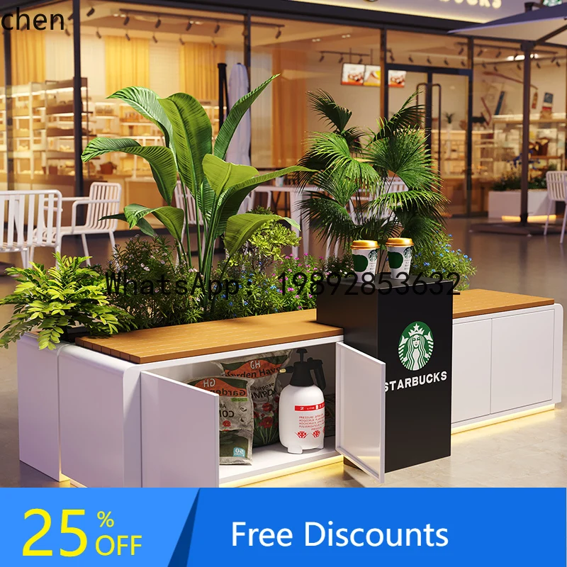 

stainless steel outdoor flower box seat outer pendulum seat seat combination planting box flower groove fence