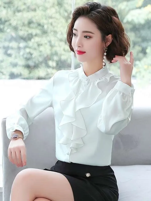 

Professional Long Sleeve Women's Shirt Autumn Cleanfit Style Polyester Fiber Thin Non-deformable Long Sve Professional Womens...