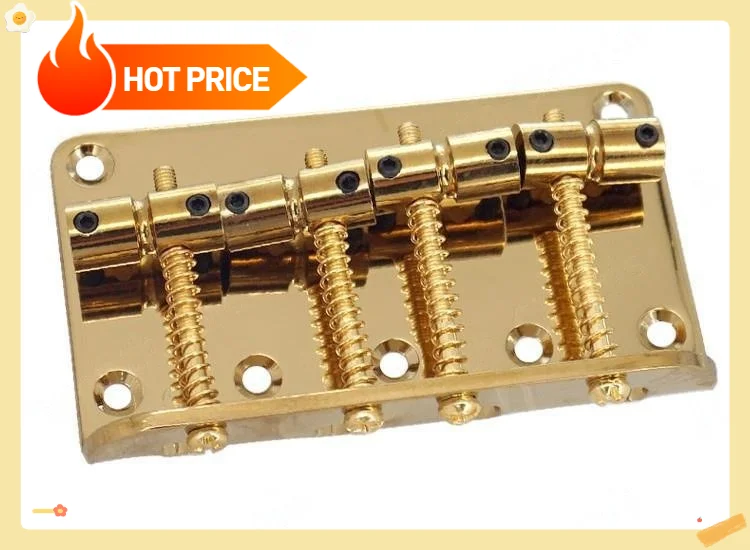 

4-струнный электрический бас-бридж, хвостовик 80 мм, семь отверстий для винтов, BS-1, золото