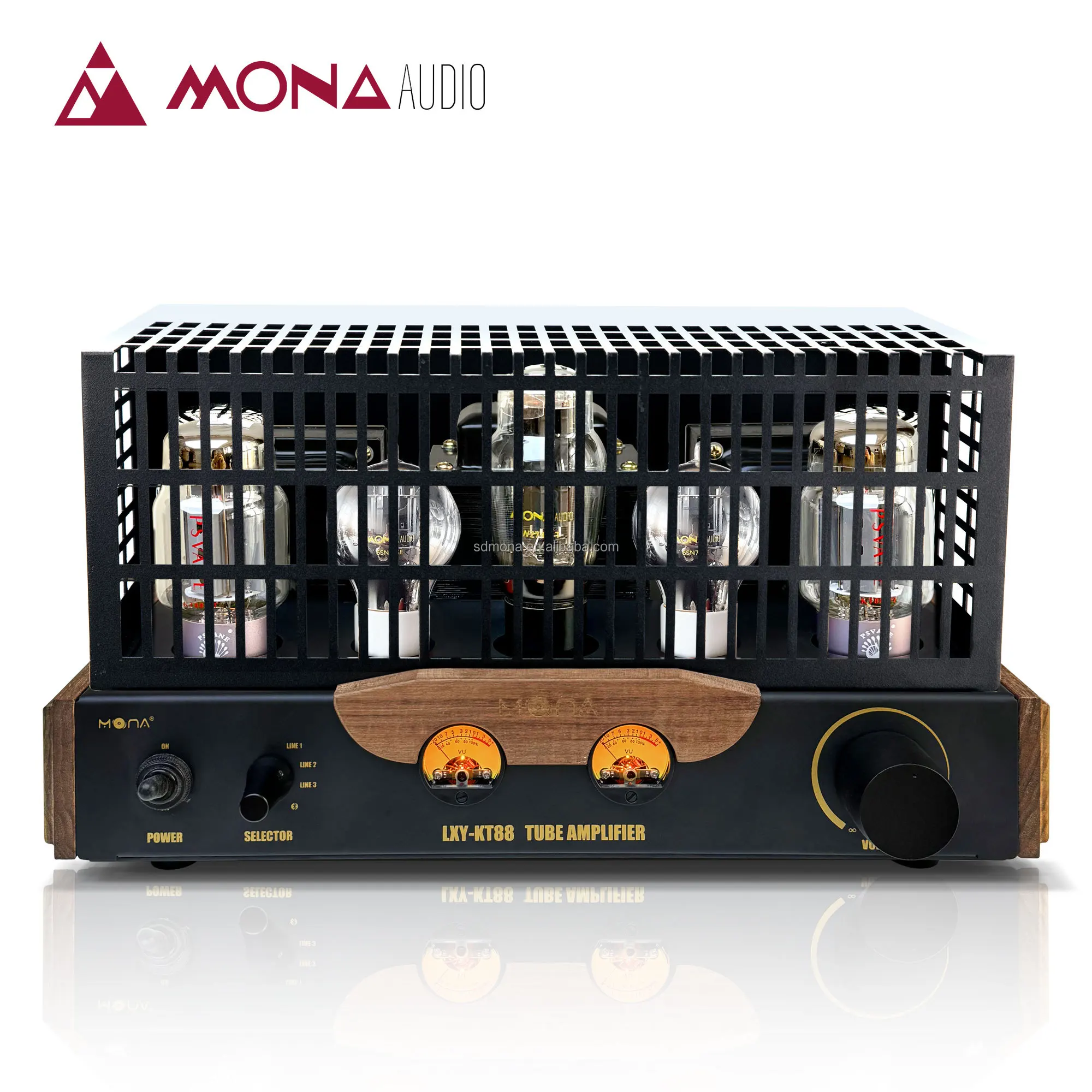 

North America Imported LXY-KT88 Tube Amplifier Solid Wood Low Frequency Vintage Amplifier Home Artwork o Processor Preferred