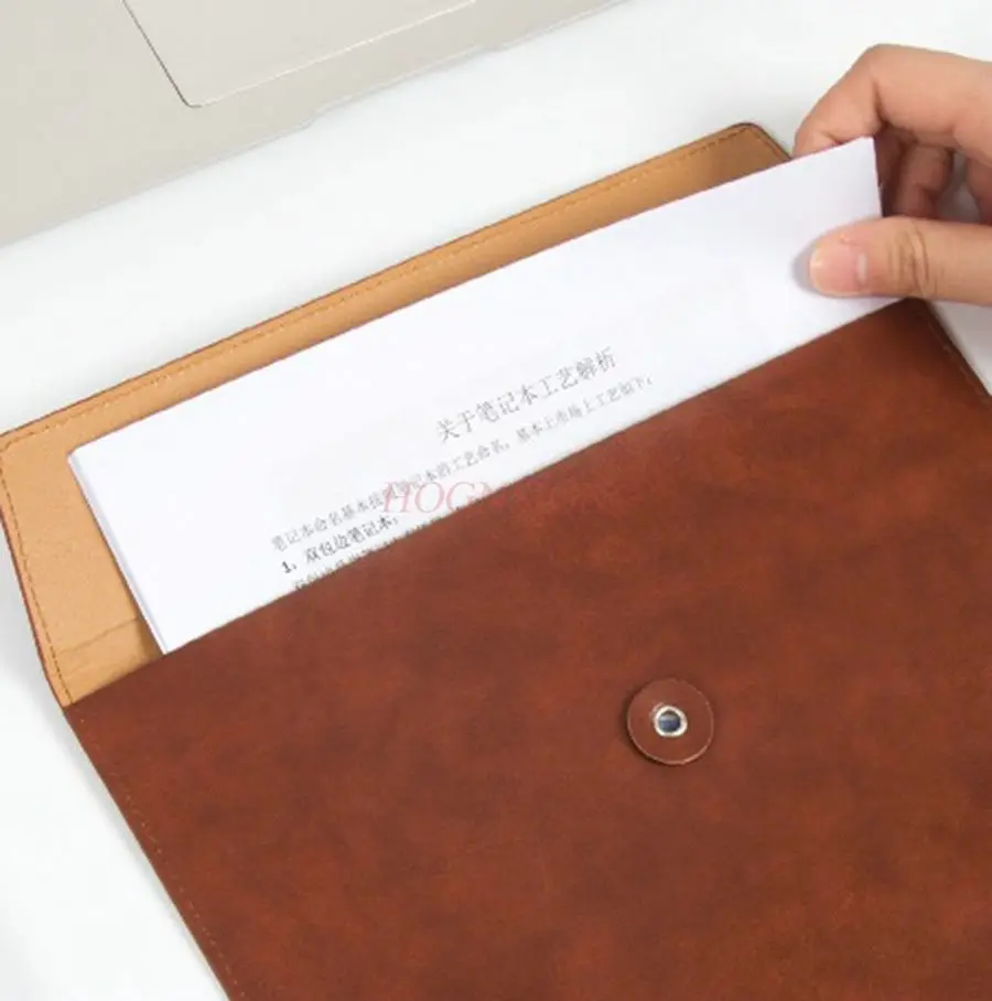 A4 Business Leather Document Bag Large Capacity Handheld Simple Data Archive Bag High end Meeting Storage Bag Bid