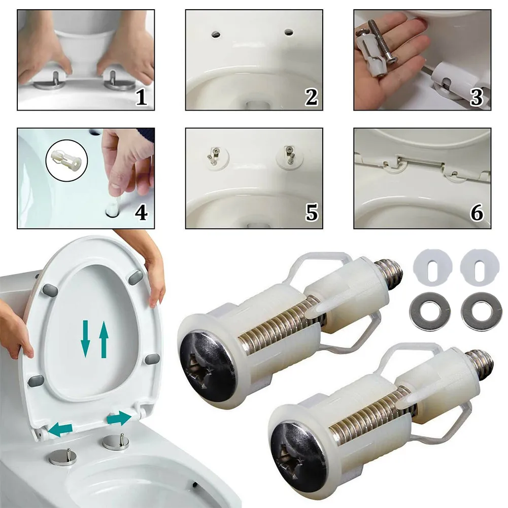 Cover A Pair Of Toilet Screws Fitting Kits Installation Lid Nylon Screws Seat Stainless Steel Toilet 48mm*18mm Top