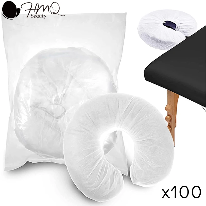 

100/50/10pcs Disposable Non-Woven Headrest Covers Spa Salon Bed Table Cover Elastic U-Shaped Pillowcase Beauty Salon Supplies