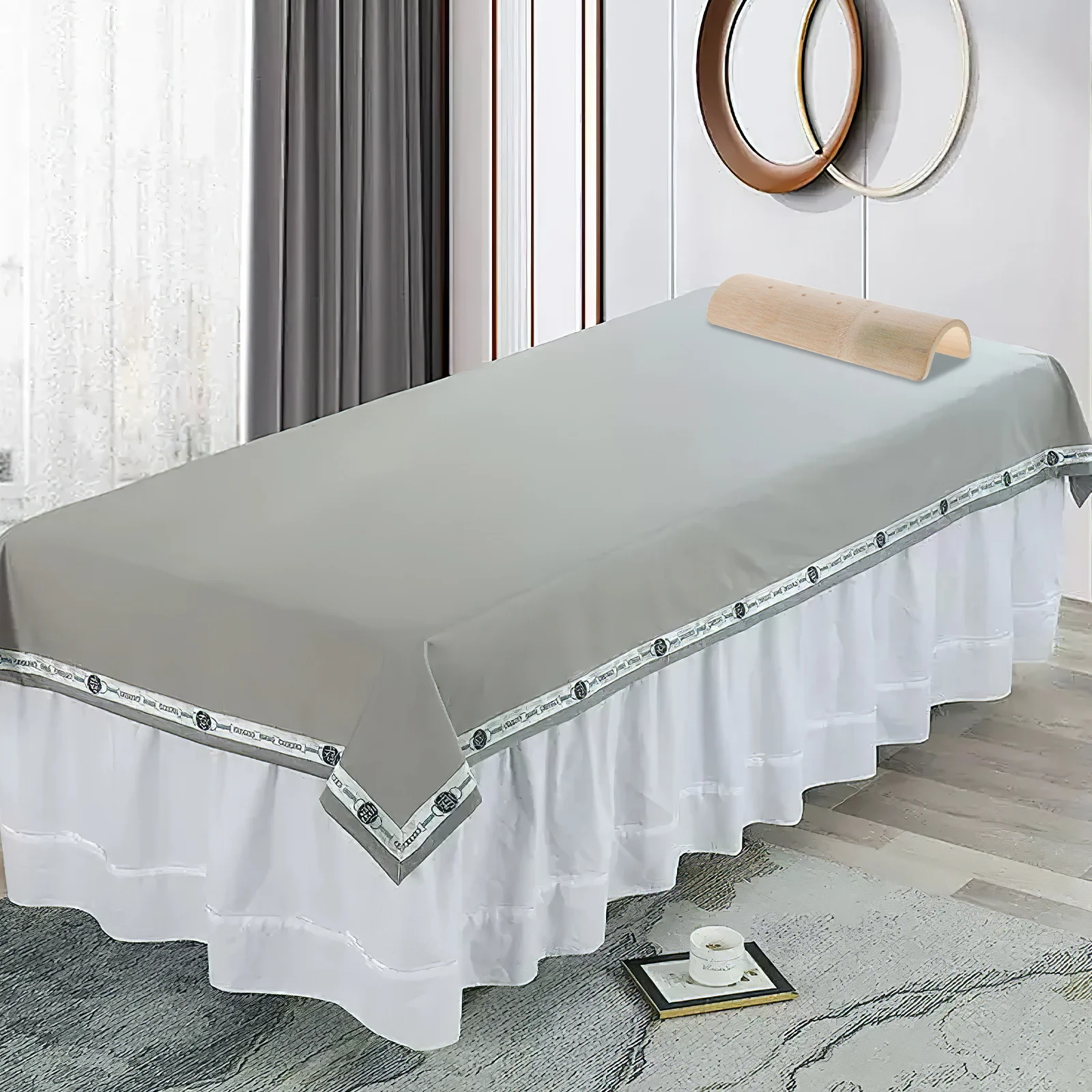 

2 шт. круглая бамбуковая подушка для шеи для сауны, купания, поясничная поддержка, форма полумесяца, охлаждающая, удобная, для отдыха на открытом воздухе в помещении