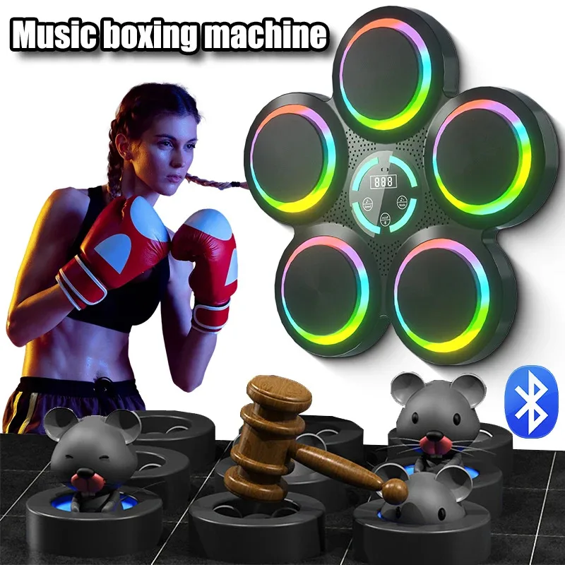 2025 Macchina da boxe musicale Bluetooth Borsa da fitness sportiva intelligente Muay Thai Macchina da boxe per esercizi con risposta al ritmo