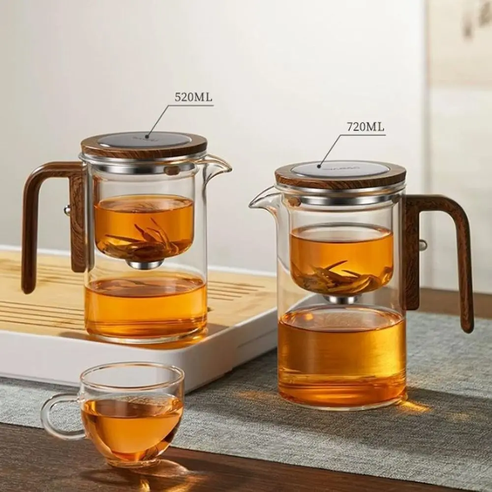 New Small Waist Teapot Glass Automatic Separation Automatic Tea Pot White Grey Magnetic Filtration Separation Teapot Leisure