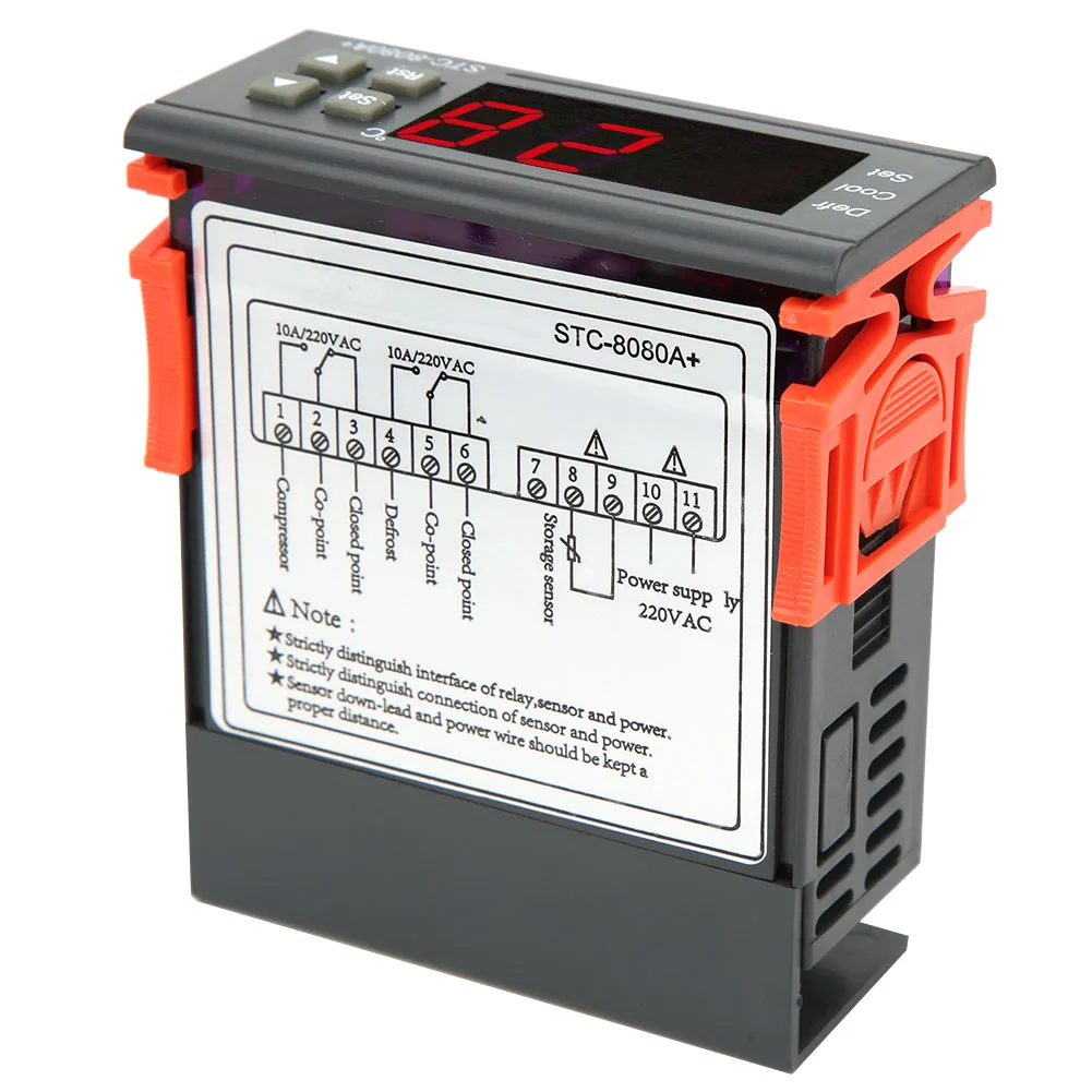 Thermostat 8080A+ Digitaler Thermostat Kühlung Abtauen Alarmierender Temperaturregler Temperaturregler