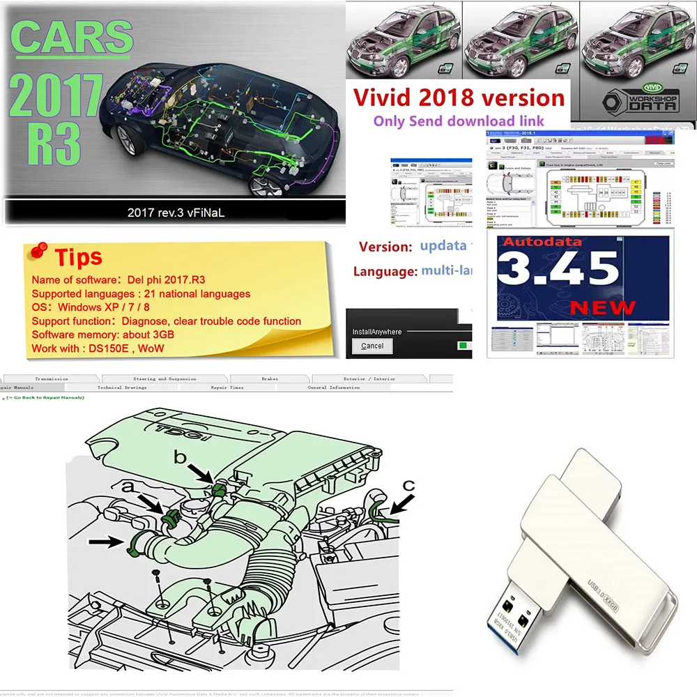 2024 Hot New Delphis 2017.R3 with Keygen for Delphi Cars Autodata 3.45 + vivid workshop 2018 Automotive( Atris-Technik) software