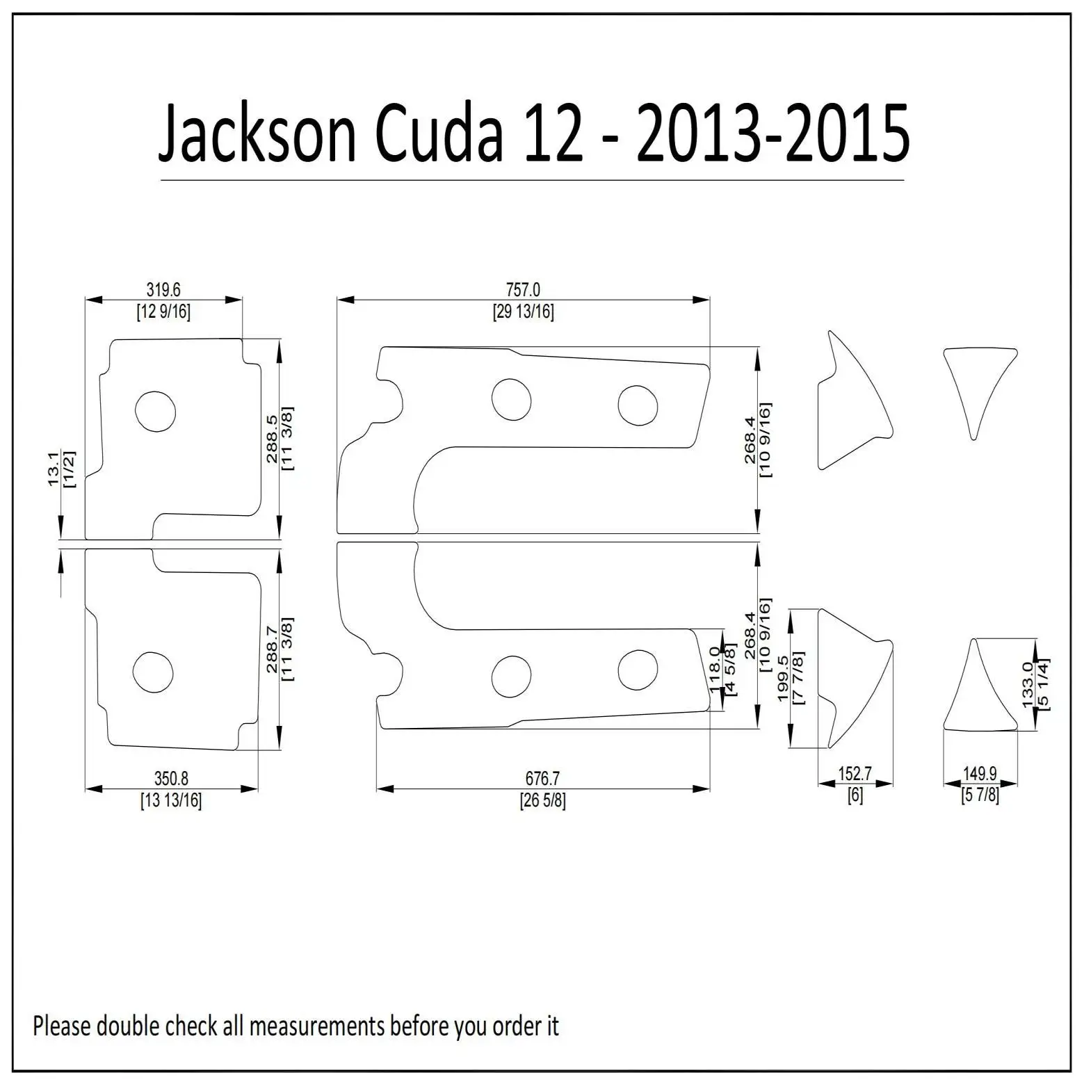 2013-2015 Jackson Cuda 12 Kayak Boat EVA Foam Deck Floor Pad Flooring