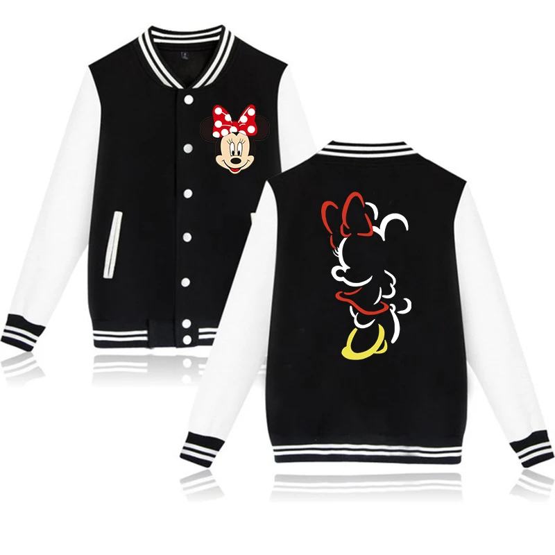 Hoody Children Baseball Jacket Cartoon Anime Disney Mickey Minnie Mouse Hoodie Clothes Kid Girl Boy Jackets Sweatshirt Baby Top