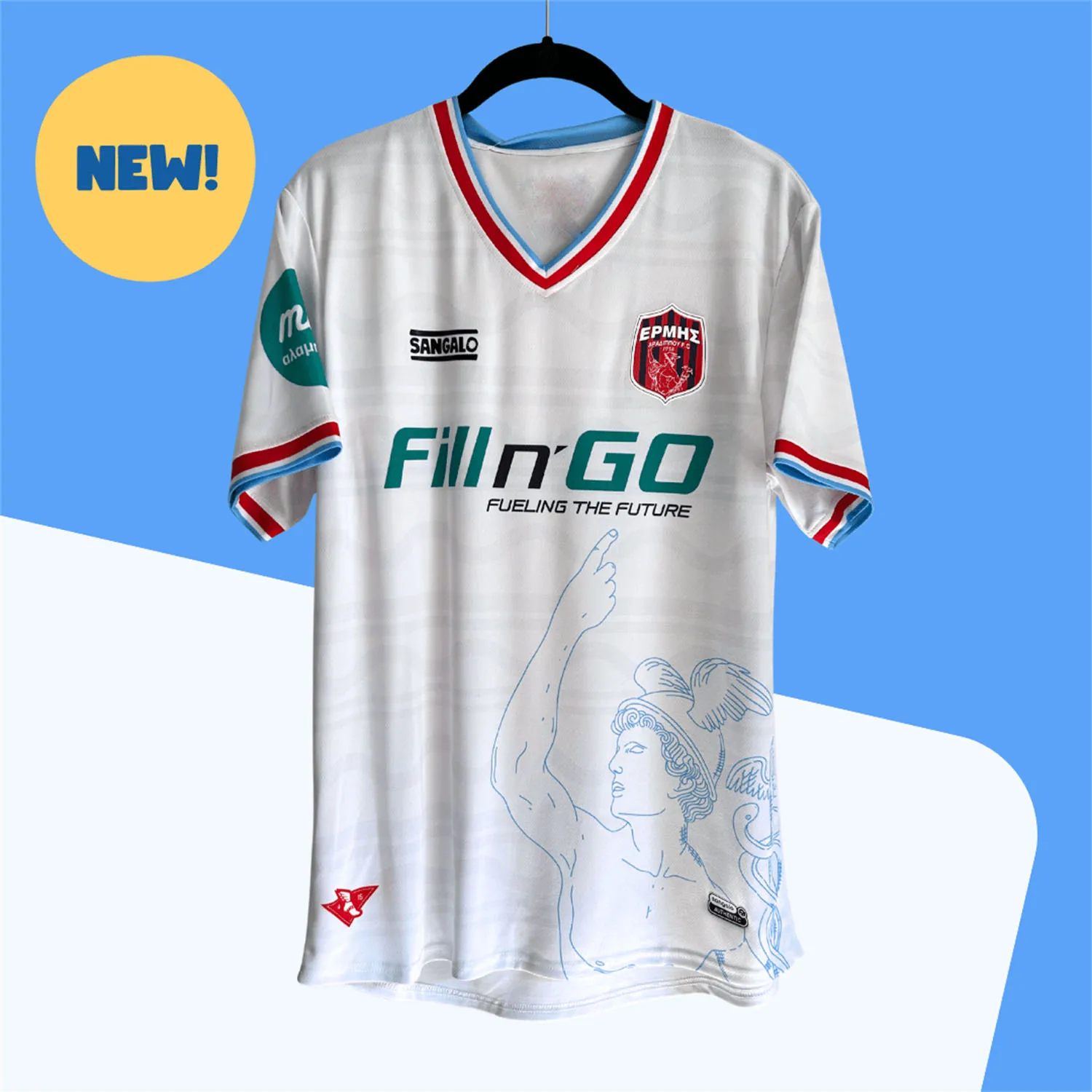 2026 Men's Athletic Ancient Figure T-Shirt, V-Neck Short Sleeve Tee, Retro Soccer Jersey, Casual Street Clothing