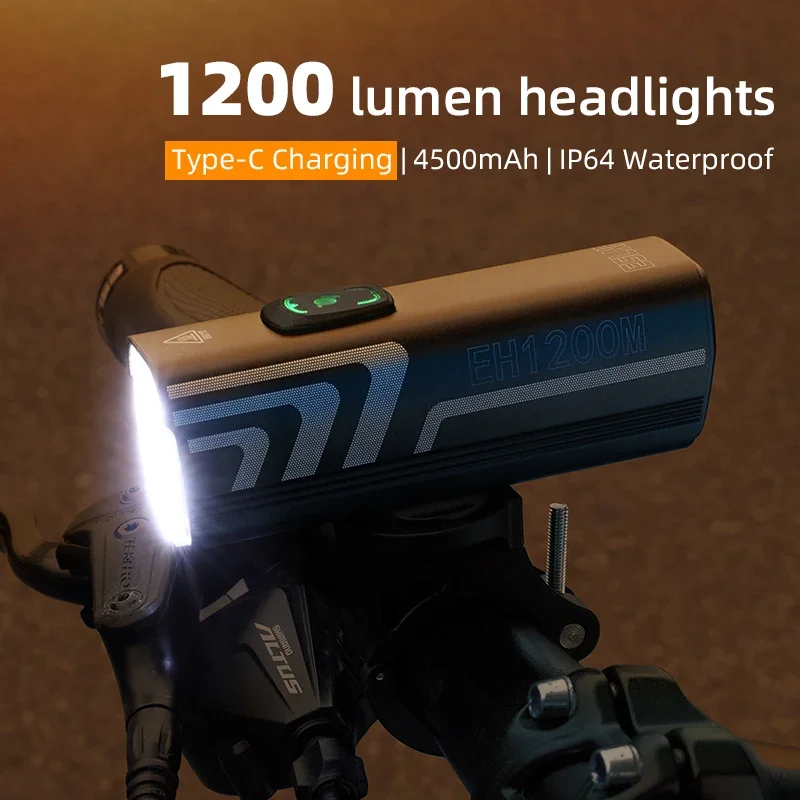 

ESLNF 1200 Lumens Bike Headlight Highlight MTB Road Bicycle Aluminum Alloy Bicycle Constant Lumen Front Light Bicycle Light