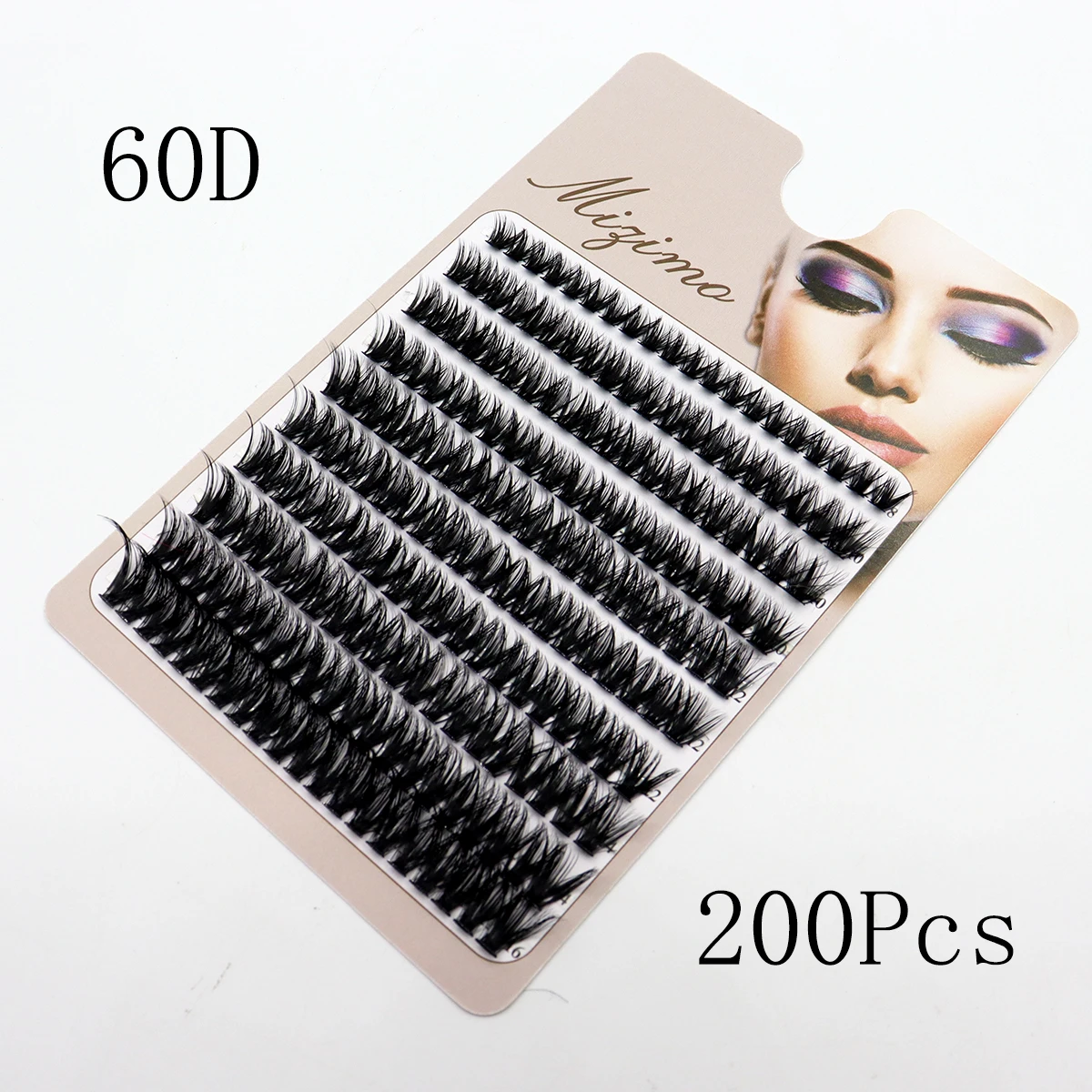 60D Segmented Tufted False Eyelashes 200Pcs 8-10-12-14-16mm Mixed Length D Curled Tufted Eyelashes Grafted At Home