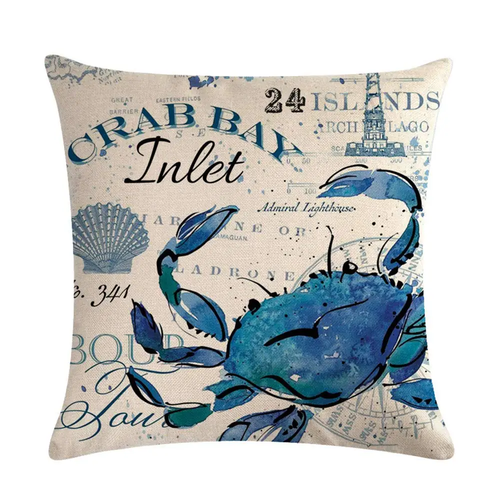 Ocean Theme Throw Pillow Covers, Sea Animals Pillowcases, Cushion Covers, Pillow Cases for Home, 4Pack