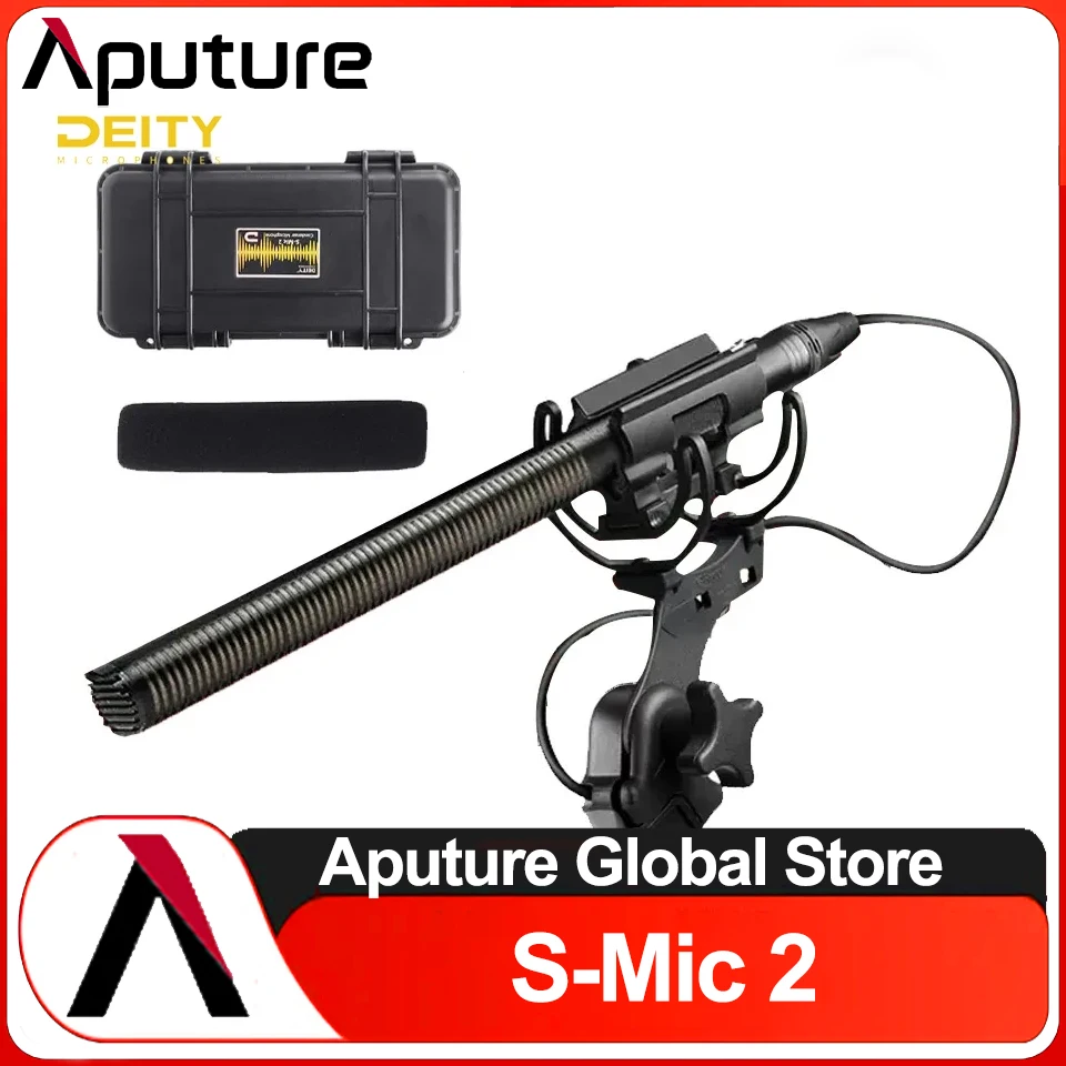 Aputure Deity-S-Mic 2 Microfone Suspenso Supercardioide Profissional, Microfone de Espingarda Direcional Condensador para Transmissão de Alta Resolução